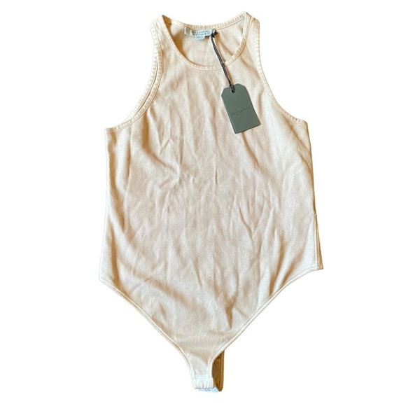 NWT All Saints Jamie Bodysuit in London Stone White Size 10 - Picture 4 of 10